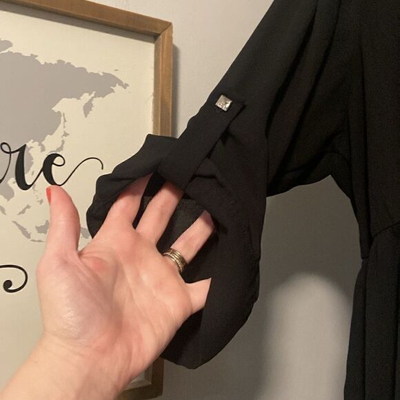 Torrid Black Lightweight Faux Wrap Semi-Sheer High-Low Dress Size 4 - Picture 4 of 9